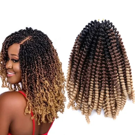 spring twist hair 8 inch 12 inch synthetic braiding hair high temperature fiber ombre spring twist crochet hair free sample