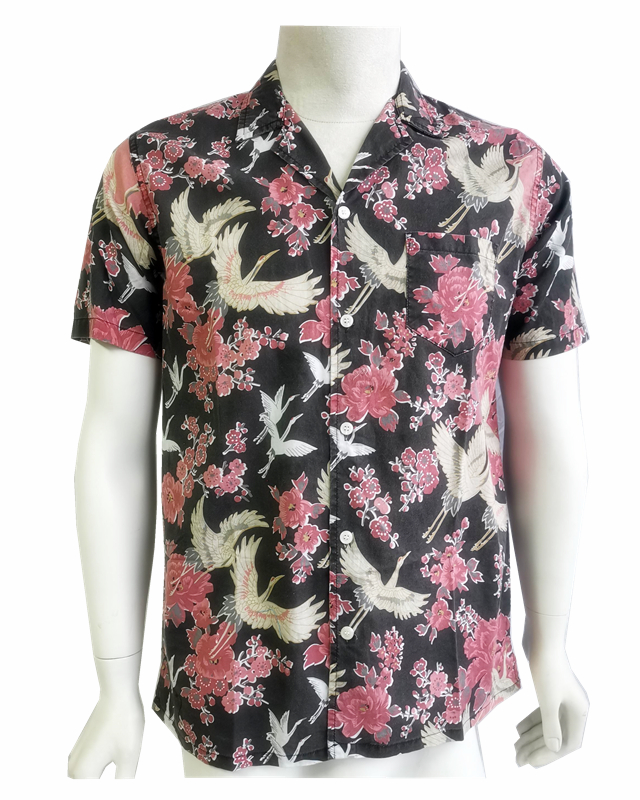 Men Casual Cotton Print Hawaii Shirt