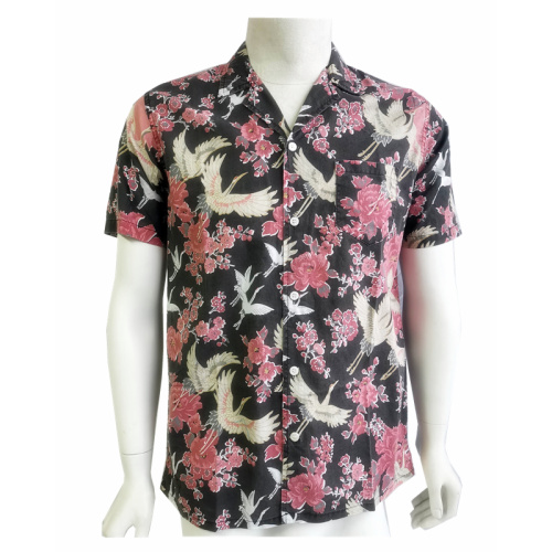 Men Hawaii Casual Short Shirt Men Casual Cotton Print Hawaii Shirt Manufactory