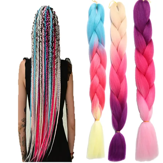 Twists Jumbo Braid Wholesale Ombre Colors BoxBraiding Hair Extension Jumbo Braid Crochet Hair Extension