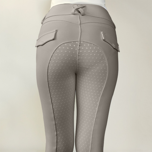 Light Grey Women Equestrian Breeches Pants With Pockets