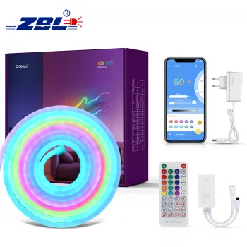RGB Addressable LED Flexible Strip Lights with Remote Music Controller - 5M, 60 LEDs/m, SMD 5050, 24V, Compatible with 5V and 12V Power Supply