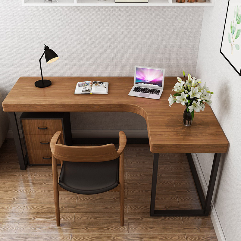 L shaped Corner Office Desk with Drawer
