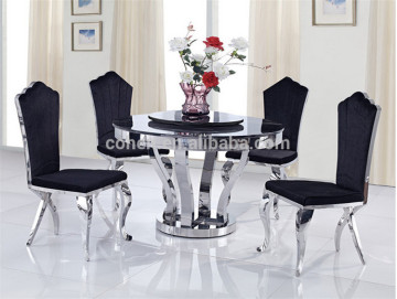 On sale stock Black glass restaurant round dinning table AH6667-2