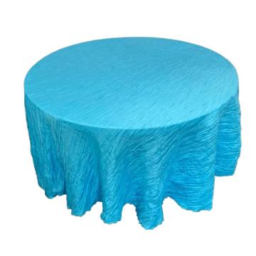 Elegant Crinkle Taffeta Round Tablecloth - Sky Blue for Weddings