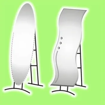 Bathroom Mirror Made of Silver Glass with Waved or Edged Appearance