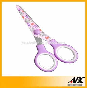 Colorful Pattern Soft Grip Handle Stainless Steel Craft Scissors