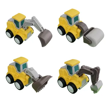 4 Pcs/Box Durable ABS Truck Models - Press and Go Friction Toy Vehicles