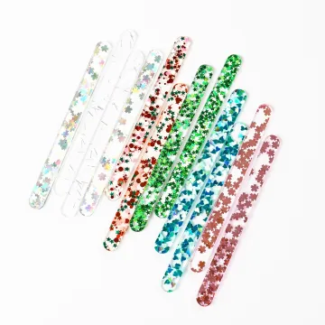 Wholesale Acrylic Edible Popsicle Cream Mold Sticks in Colorful Glitter Design for Ice Cream