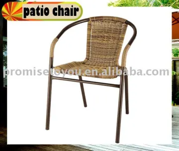PE wicker chair with metal frame