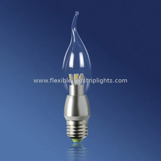 E27 5630 Dimmable 3w Led Candle Light Bulbs With Elongated, Pointed Tail
