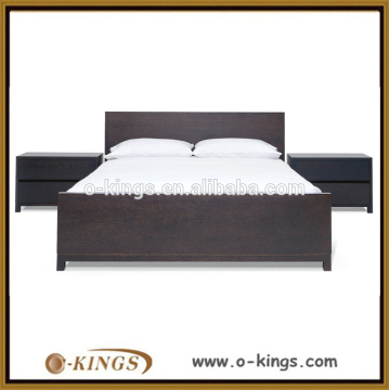 Simple solid wood bed and night stand for bedroom furniture