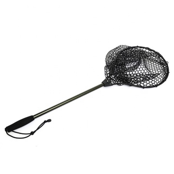 Portable Fishing Hand Net with Silica Gel Netting and Removable Handle