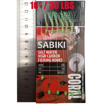 Sabiki Lure Hook Rigs and Fish Skin Baits with Luminous Beads for Fishing Tackle