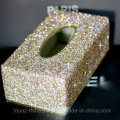 Personalizado de cristal de la caja del pañuelo del Rhinestone del tazón de fuente Caja creativa de la servilleta del papel del tejido (TBB-003)