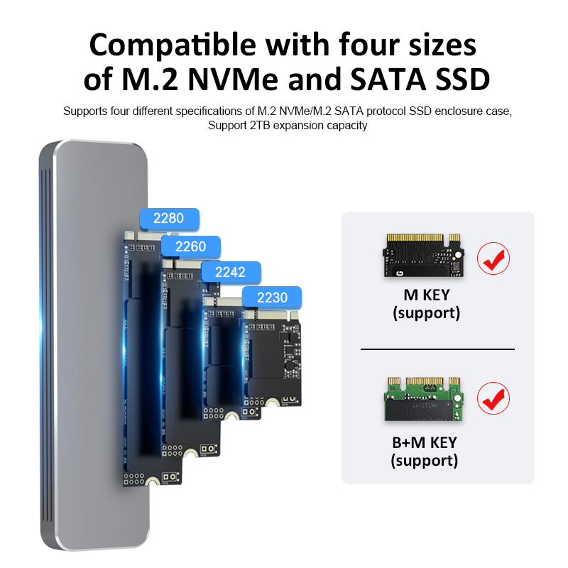 M.2 SSD Case NVME & SATA Dual-Protocol SSD-behuizing