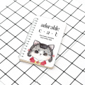 Caderno espiral transversal pequeno estilo gato adorável personalizado