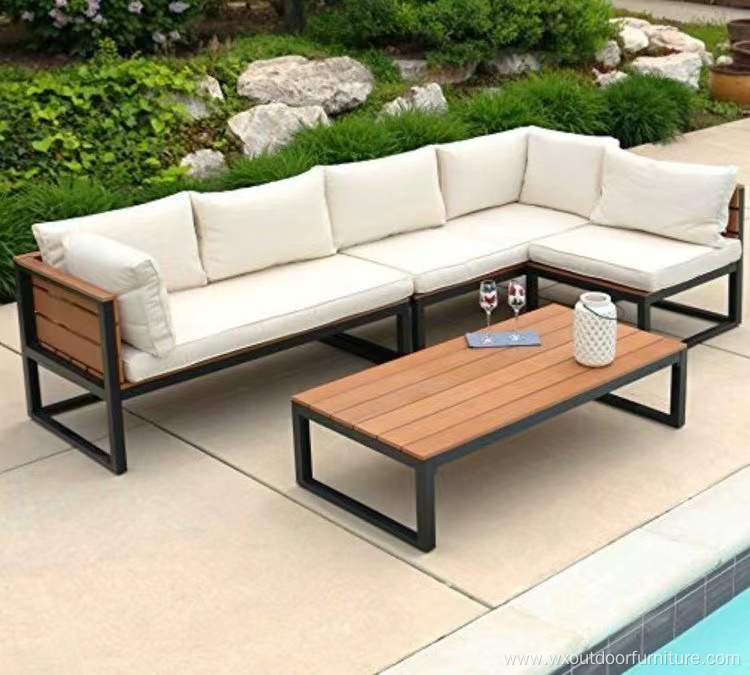 Waterproof Furniture with Cushions Living Room Patio Hotel Balcony Resort Metal Aluminum Alloy Garden Outdoor Sectional Sofas