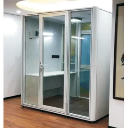 Modern Soundproof Meeting Phone Booth for Work and Recording