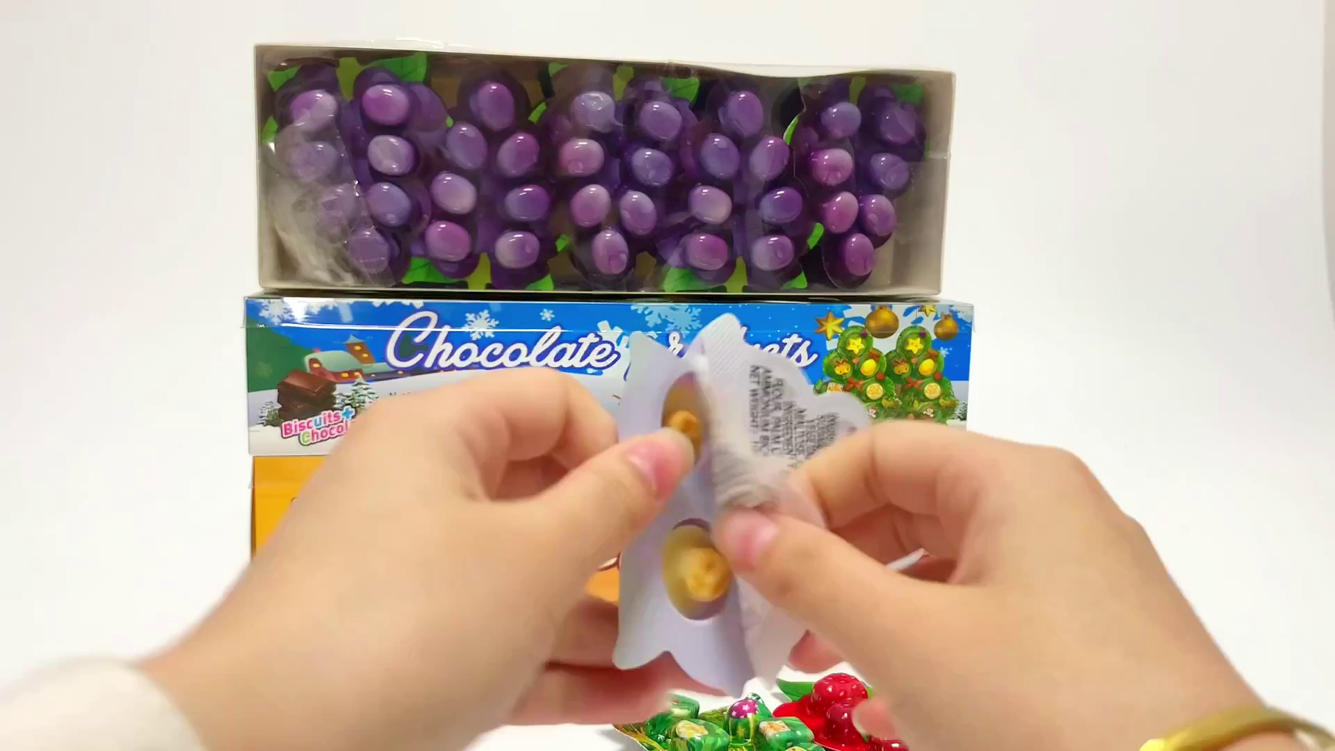 Strawberry and Grape Chocolate Biscuit Treats