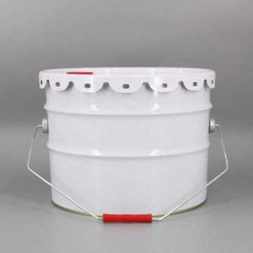 10L Tinplate Pail Metal Handle Flower Lid Bucket