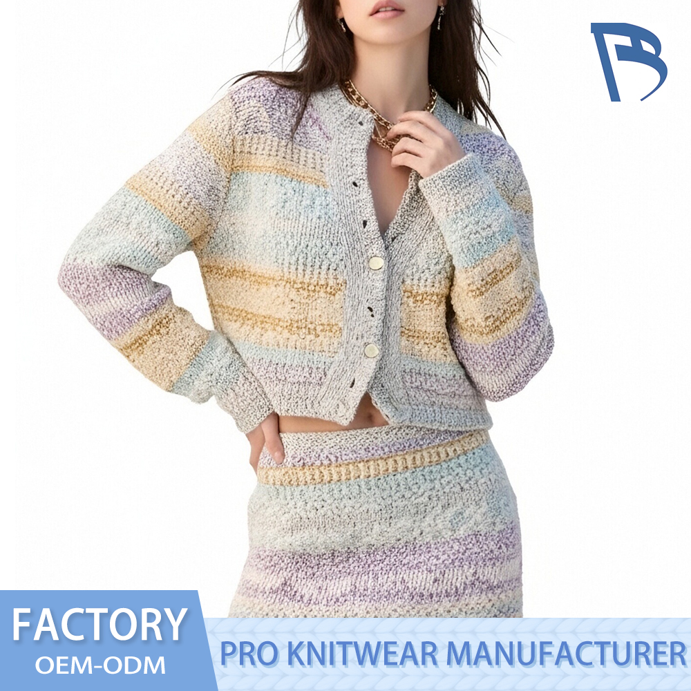 Rainbow Knitted Women's Set untuk Gaya Bergaya