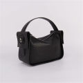 Elegant Black Leather Makeup Bag for Ladies
