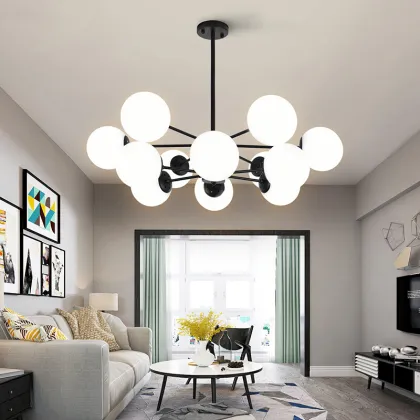 2021 Black LED Foyer Chandelier for Grand Sitting Room
