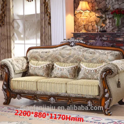 High end European antique style Italian fabric sofa sets designs for home