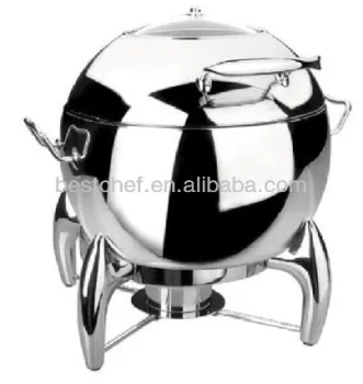 Round luxe soup station with glass window lid and stand