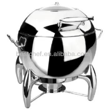 Round luxe soup station with glass window lid and stand