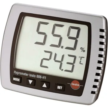Testo 608-H1 Digital LCD Thermo Hygrometer: Humidity and Temperature Tester Meter