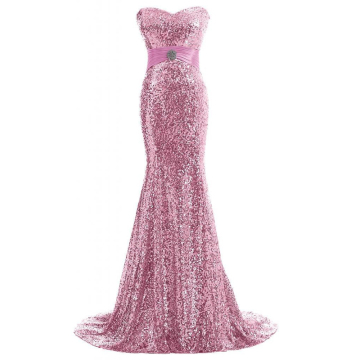 Sparkling Sequined Mermaid Prom Dresses: Long Sweetheart Glitter Rose Gold Evening Gowns for Birthday Parties