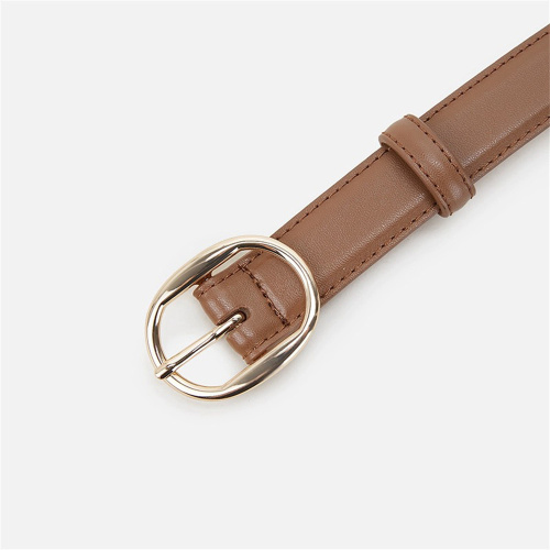 Ceinture maigre en cuir marron chic pour les femmes