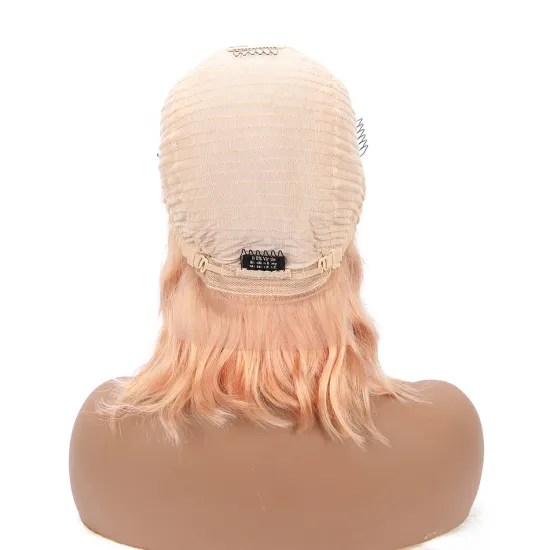 Wholesale Straight Human Hair Short Blonde 1B 613 Pink Gold Color Bob Lace Front Wig Raw Peruvian Virgin Human Hair Wig Vendor