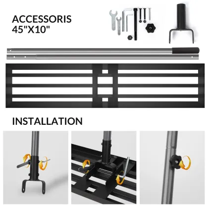 7ft Aluminum Heavy Duty Landscape Rake Handle with Ground Plate