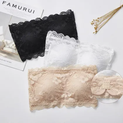 Removable Chest Pad Strapless Push-Up Bra