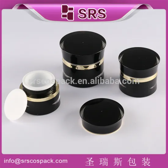 SRS china manufacturer packaging container ,acrylic jar ,black cosmetic bottle