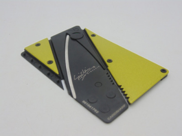 Yellow Credit Card Knife,Folding Safety tactical Knife Pocket Camping Hunting knife