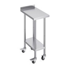 stainless steel work table with wheels Stainless Steel Double Layers Kitchen Work Table Manufactory
