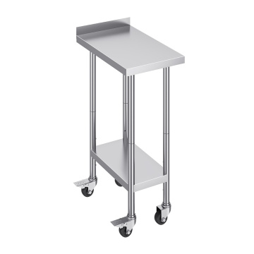 stainless steel work table with wheels Stainless Steel Double Layers Kitchen Work Table Manufactory