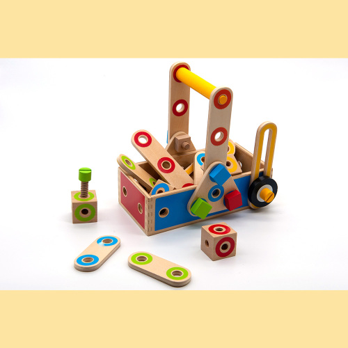 Potes de cocina de juguete de madera, juguetes para bebés arco iris de madera