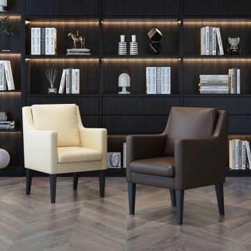 Italian Modern Minimalist Leather Study Chair for Lift Desk and Living Room
