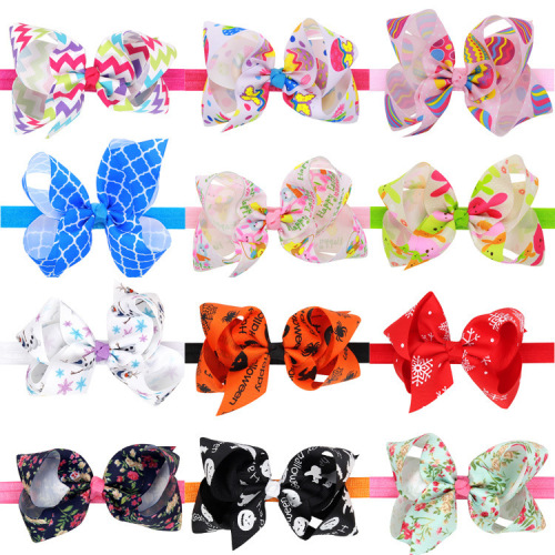 Aksesori rambut bayi scrunchies pakaian rambut bowknot band