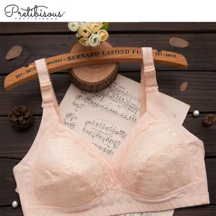 Women soft cup bra lace wireless padded bra