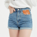 Benutzerdefinierte Sommer-feste Farbe Straight Damen Denim Shorts