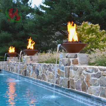 Modern Design Gas Water Fire Pit with Color Powder Painted Finish for Garden and Rain Water Curtain