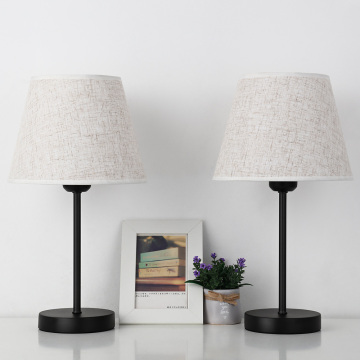 Minimalist Style Bedside Table Lamp with Linen Lampshade