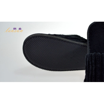 Black Coral Fleece Slipper Disposable Plush Hotel Slipper