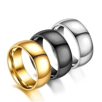 4/6/8mm Breite Einfaches Design Nicht-tnishisch Silber 18K Gold PVD plattiert 316L Edelstahl-Leerzeichen-Bandringe für Frauen und Männer